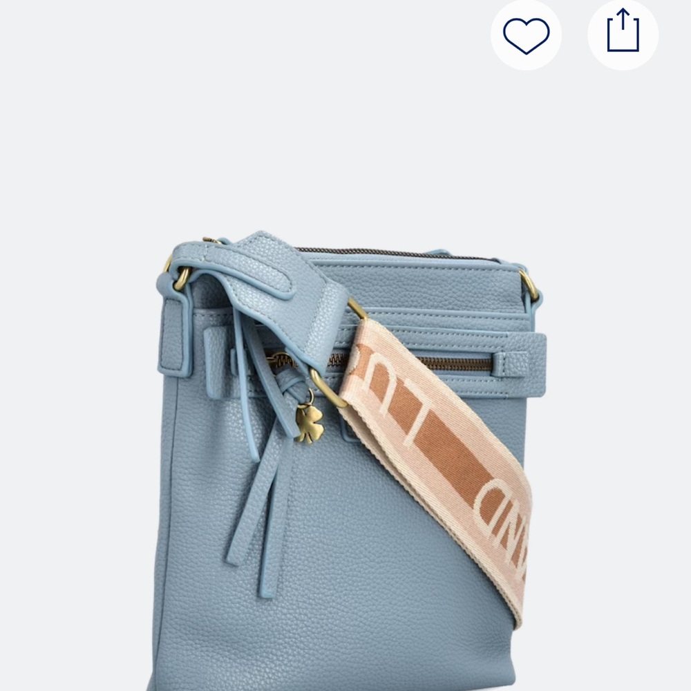 Lucky Brand Blue Crossbody Bag with Gold Hardware